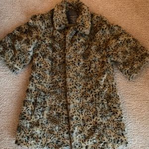 River Island faux fur leopard print jacket